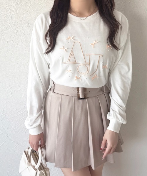apres jour(アプレジュール)の「アソートリボンロンT(Tシャツ/カットソー・レディース・ブルー/オレンジ/イエロー/ピンク・フリー/X-LARGE)」の4枚目の写真
