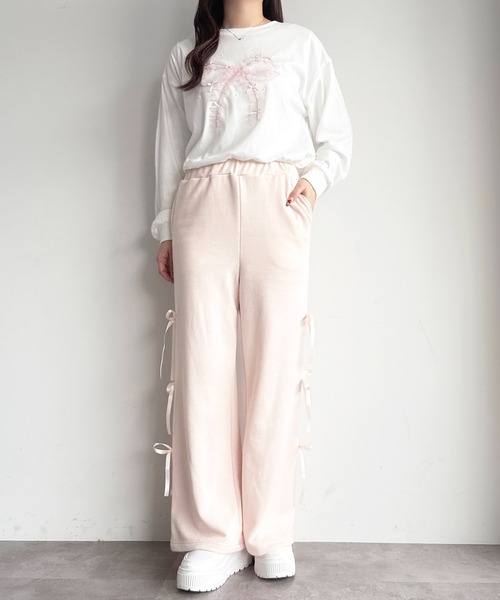 apres jour(アプレジュール)の「アソートリボンロンT(Tシャツ/カットソー・レディース・ブルー/オレンジ/イエロー/ピンク・フリー/X-LARGE)」の16枚目の写真