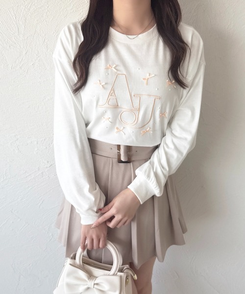 apres jour(アプレジュール)の「アソートリボンロンT(Tシャツ/カットソー・レディース・ブルー/オレンジ/イエロー/ピンク・フリー/X-LARGE)」の17枚目の写真