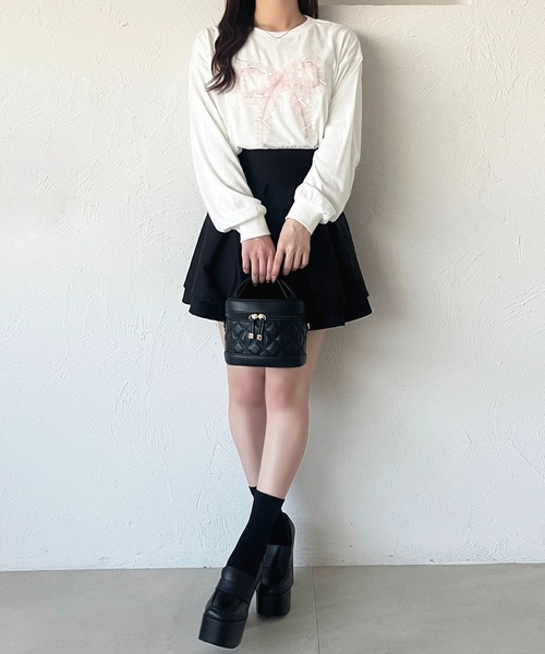 apres jour(アプレジュール)の「アソートリボンロンT(Tシャツ/カットソー・レディース・ブルー/オレンジ/イエロー/ピンク・フリー/X-LARGE)」の5枚目の写真