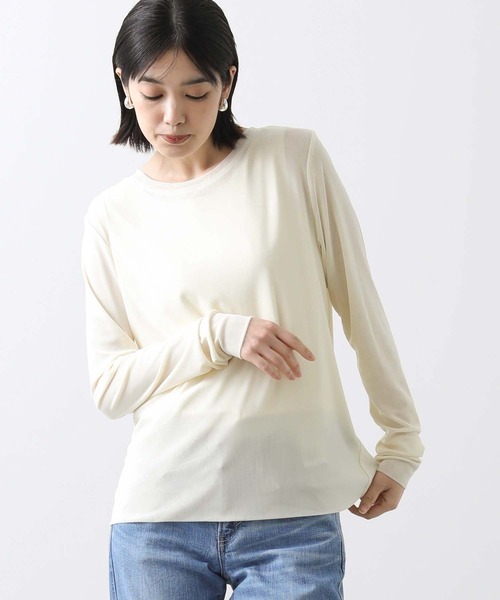 Gready Brilliant(グレディブリリアン)の「2重マイクロチュールカットソー(Tシャツ/カットソー・レディース・オフホワイト/ブラック・FREE)」の1枚目の写真