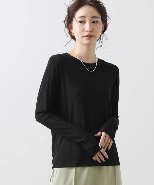Gready Brilliant(グレディブリリアン)の「2重マイクロチュールカットソー(Tシャツ/カットソー・レディース・オフホワイト/ブラック・FREE)」の2枚目の写真