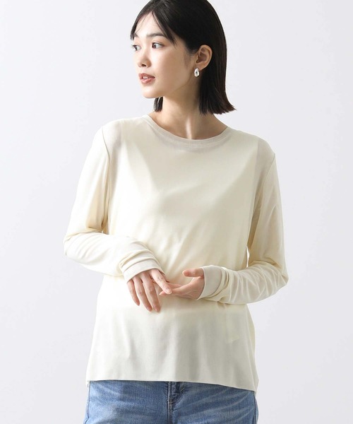 Gready Brilliant(グレディブリリアン)の「2重マイクロチュールカットソー(Tシャツ/カットソー・レディース・オフホワイト/ブラック・FREE)」の16枚目の写真