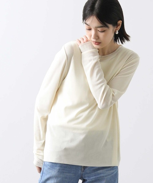 Gready Brilliant(グレディブリリアン)の「2重マイクロチュールカットソー(Tシャツ/カットソー・レディース・オフホワイト/ブラック・FREE)」の13枚目の写真