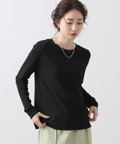 Gready Brilliant(グレディブリリアン)の「2重マイクロチュールカットソー(Tシャツ/カットソー・レディース・オフホワイト/ブラック・FREE)」の4枚目の写真