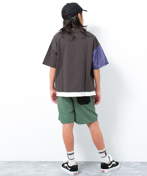 CONVERSE（コンバース）の「CONVERSE 別注フェイクレイヤードポケットTシャツ（Tシャツ/カットソー・キッズ・チャコールグレー/ブラック/ライトグレー・130/140/150/160）」の9枚目の写真