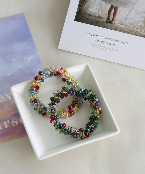 セール】カラフルスリムビーズシュシュ（シュシュ）｜colleca la