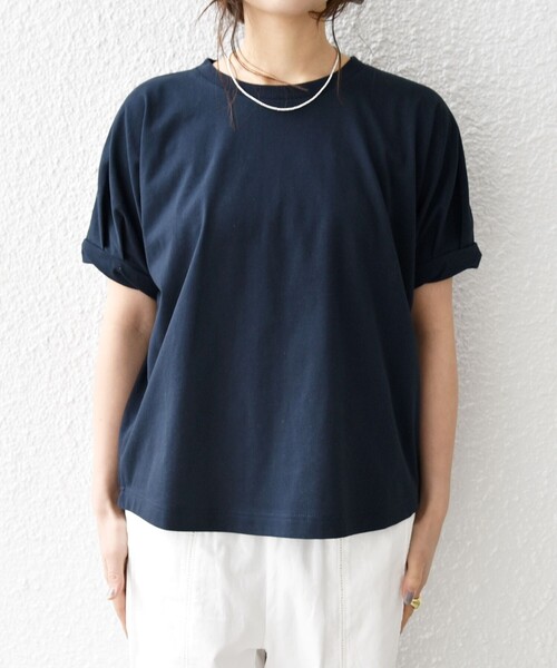 SHIPS any:〈UVカット/接触冷感/吸水速乾/洗濯機可能〉USAコットン ツイスト TEE SHIPS｜SHIPS any:<UVカット/接触冷感/吸水速乾/洗濯機可能>USA