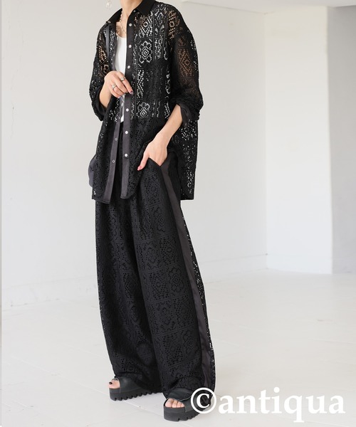 antiqua(アンティカ)の「ブロックレースシャツ(シャツ/ブラウス・レディース・ホワイト/ブラック・ONESIZE)」の17枚目の写真
