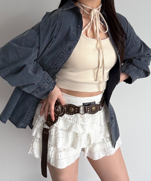 apres jour mignon(アプレジュールミニョン)の「加工シャツ(シャツ/ブラウス・レディース・ダークブルー/ブラック・フリー/X-LARGE)」の8枚目の写真
