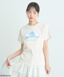 miffy/earth Rose ringer Tee