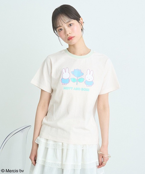 earth music&ecology(アースミュージックアンドエコロジー)の「miffy/earth Rose ringer Tee(Tシャツ/カットソー・レディース・クリーム/ネイビー・FREE)」の11枚目の写真