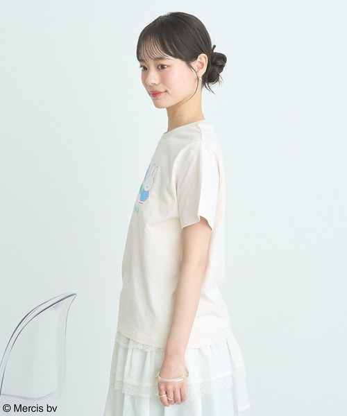 earth music&ecology(アースミュージックアンドエコロジー)の「miffy/earth Rose ringer Tee(Tシャツ/カットソー・レディース・クリーム/ネイビー・FREE)」の12枚目の写真