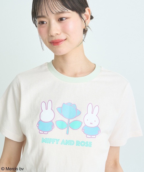 earth music&ecology(アースミュージックアンドエコロジー)の「miffy/earth Rose ringer Tee(Tシャツ/カットソー・レディース・クリーム/ネイビー・FREE)」の18枚目の写真