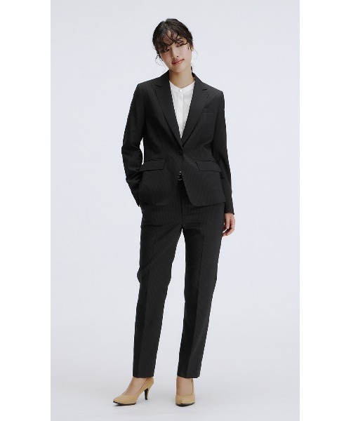 AOYAMA（アオヤマ）の「【洗える・防シワ・ストレッチ】美シルエットを追求！ベーシックテーパードパンツ/ネイビー/ストライプ｜通勤＆オフィス＆入卒＆セレモニー＆オケージョン｜セットアップ着用可・大きいサイズあり｜（スーツパンツ・レディース・ネイビー・5号/7号/9号/11号/13号/15号/17号）」の12枚目の写真