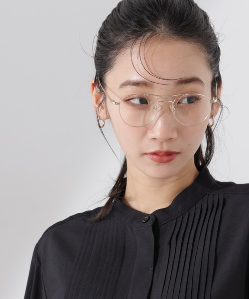 NANO universe（ナノユニバース）の「ツインブリッジラウンドサングラス（サングラス・レディース・シルバー/ゴールド・FREE）」の2枚目の写真