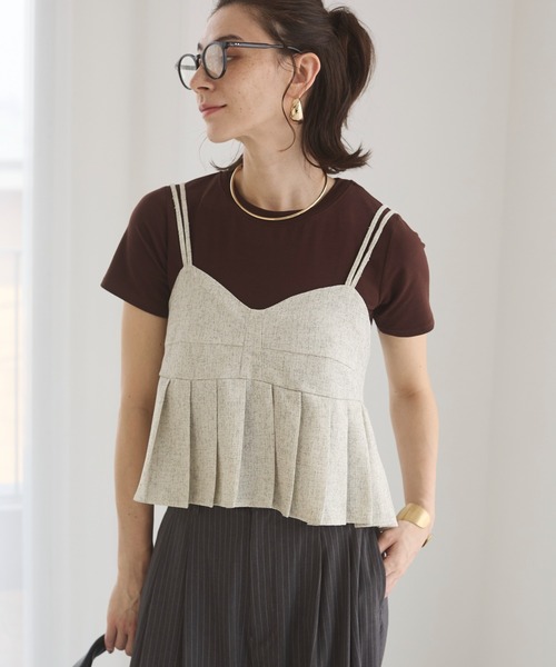 サマーツイード プリーツ デザイン ビスチェ（キャミソール