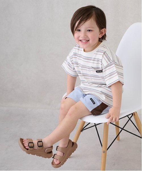 petit main（プティマイン）の「【水陸両用】サイドラインハーフパンツ（スイムグッズ・キッズ・サックスブルー/ダークブルー/ライトベージュ・80ｃｍ/110cm/100cm/120cm/90cm/130cm）」の7枚目の写真