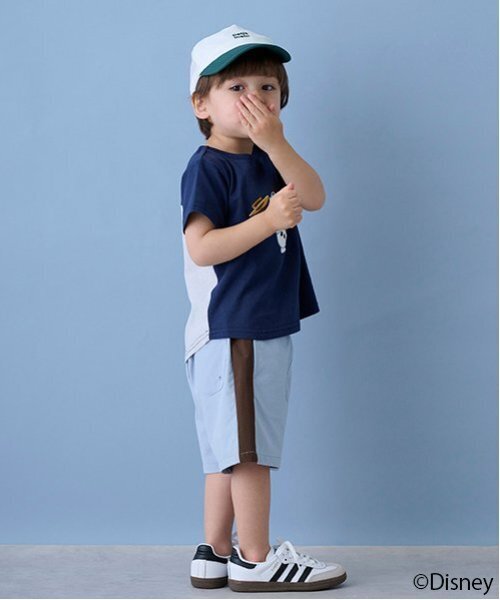 petit main（プティマイン）の「【水陸両用】サイドラインハーフパンツ（スイムグッズ・キッズ・サックスブルー/ダークブルー/ライトベージュ・80ｃｍ/110cm/100cm/120cm/90cm/130cm）」の4枚目の写真