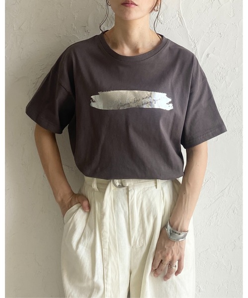 Tシャツ プリント オーバーサイズ ヴィンテージ L1696 MONO-MART tシャツ ヴィンテージ加工カレッジロゴプリント