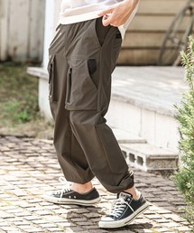 mp13859-Back Fleece Stretch Nylon Balloon Silhouette Jogger