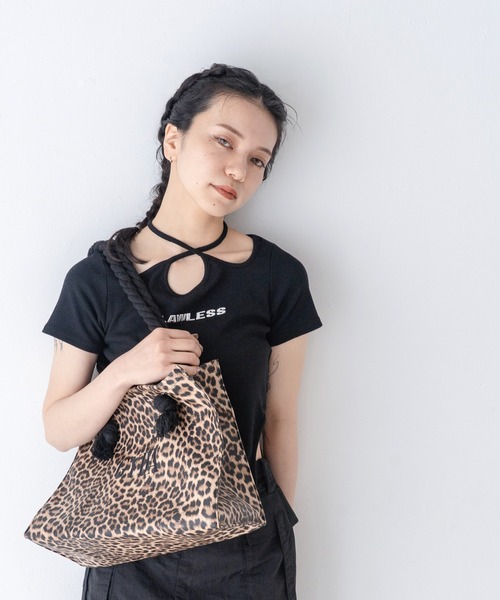 GYDA(ジェイダ)の「GYDA(ジェイダ) / ショッパー風フェイクレザートートバッグ A4対応 GY-B192 FAKE LEATHER(トートバッグ・レディース・レオパード/ブラック・FREE)」の16枚目の写真