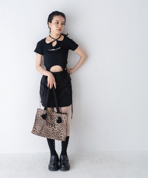 GYDA(ジェイダ)の「GYDA(ジェイダ) / ショッパー風フェイクレザートートバッグ A4対応 GY-B192 FAKE LEATHER(トートバッグ・レディース・レオパード/ブラック・FREE)」の17枚目の写真