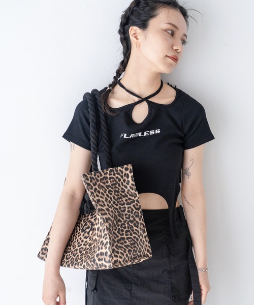 GYDA(ジェイダ)の「GYDA(ジェイダ) / ショッパー風フェイクレザートートバッグ A4対応 GY-B192 FAKE LEATHER(トートバッグ・レディース・レオパード/ブラック・FREE)」の18枚目の写真