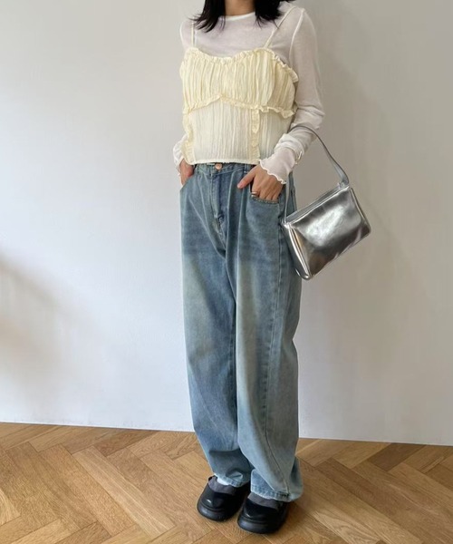 mebole(メボレ)の「フリルキャミビスチェ(キャミソール・レディース・アイボリー/ピンク・FREE)」の21枚目の写真