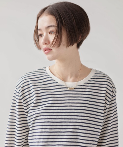 full/fill.(フルフィル)の「ロングスリーブボーダーT(Tシャツ/カットソー・レディース・イエロー/ネイビー・FREE)」の6枚目の写真