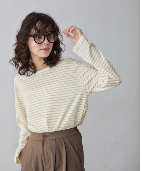 full/fill.(フルフィル)の「ロングスリーブボーダーT(Tシャツ/カットソー・レディース・イエロー/ネイビー・FREE)」の21枚目の写真