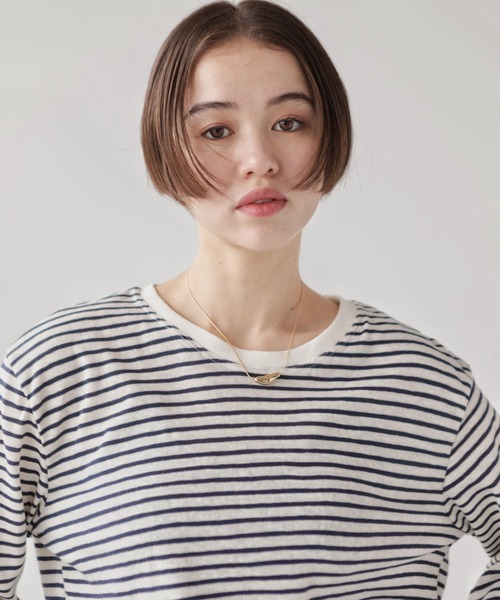 full/fill.(フルフィル)の「ロングスリーブボーダーT(Tシャツ/カットソー・レディース・イエロー/ネイビー・FREE)」の5枚目の写真