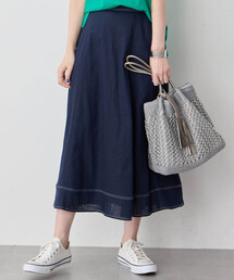ストレッチフレアリネンスカート