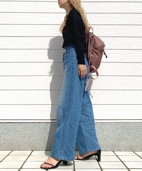 Q（キュー）の「ブロック切り替えプルオーバー（Tシャツ/カットソー・レディース・ブラック/ベージュ・MEDIUM）」の18枚目の写真