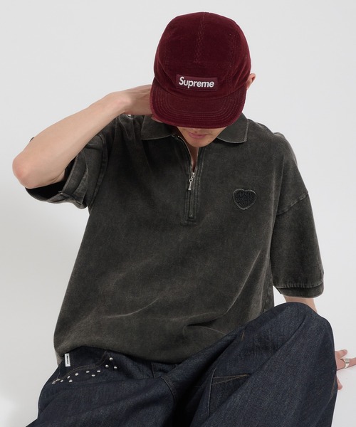 Perushu（ペルーシュ）の「ヴィンテージライクドローストリングZIPポロシャツ（ポロシャツ・メンズ・ライトブラウン/ブラック/ボルドー・LARGE/MEDIUM）」の9枚目の写真