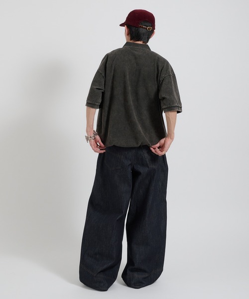 Perushu（ペルーシュ）の「ヴィンテージライクドローストリングZIPポロシャツ（ポロシャツ・メンズ・ライトブラウン/ブラック/ボルドー・LARGE/MEDIUM）」の14枚目の写真