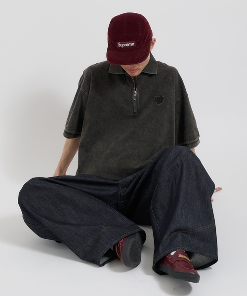 Perushu（ペルーシュ）の「ヴィンテージライクドローストリングZIPポロシャツ（ポロシャツ・メンズ・ライトブラウン/ブラック/ボルドー・LARGE/MEDIUM）」の16枚目の写真