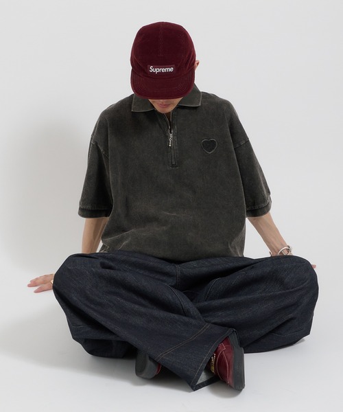 Perushu（ペルーシュ）の「ヴィンテージライクドローストリングZIPポロシャツ（ポロシャツ・メンズ・ライトブラウン/ブラック/ボルドー・LARGE/MEDIUM）」の17枚目の写真