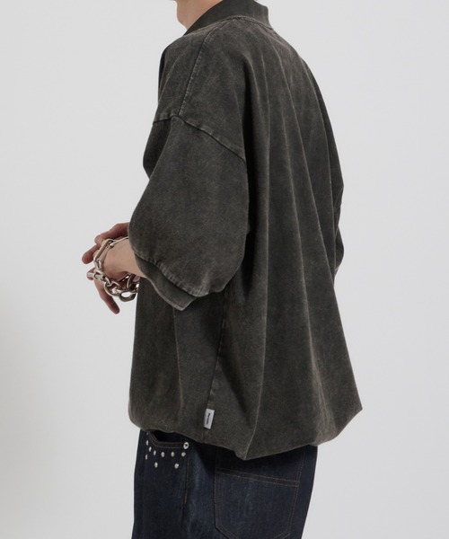 Perushu（ペルーシュ）の「ヴィンテージライクドローストリングZIPポロシャツ（ポロシャツ・メンズ・ライトブラウン/ブラック/ボルドー・LARGE/MEDIUM）」の5枚目の写真