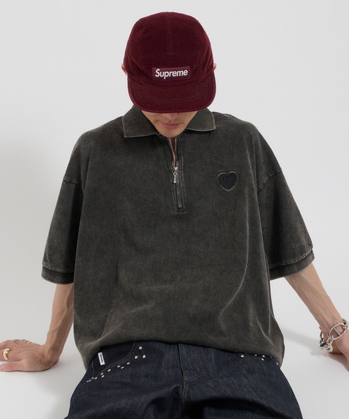 Perushu（ペルーシュ）の「ヴィンテージライクドローストリングZIPポロシャツ（ポロシャツ・メンズ・ライトブラウン/ブラック/ボルドー・LARGE/MEDIUM）」の18枚目の写真