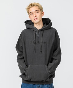 パーカー 「mahagrid/マハグリッド」 CUT OFF APPLIQUE ZIP-UP HOODIE/カットオフアップリケ ジップアップ パーカ mahagrid/マハグリッド』APPLIQUE ZIP UP HOODIE/アップリケ