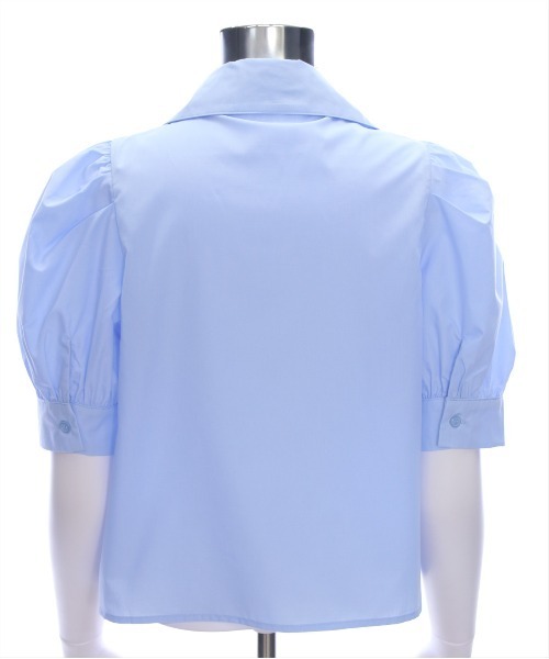 clear（クリア）の「ビッグリボンワンポイント刺繍半袖ブラウス[オフィスカジュアル 着回し抜群 大人 ガーリー]（シャツ/ブラウス・レディース・ピンク/サックスブルー/オフホワイト・F）」の13枚目の写真