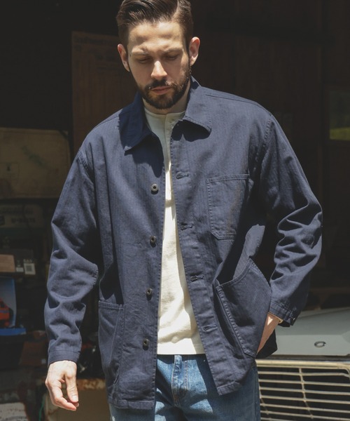 US NAVY HERRINGBONE / 5-BUTTON COVERALL（カバーオール）｜MR.OLIVE