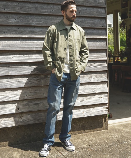 US NAVY HERRINGBONE / 5-BUTTON COVERALL(カバーオール)|MR.OLIVE US NAVY HERRINGBONE / 5-BUTTON COVERALL(カバーオール)|MR.OLIVE