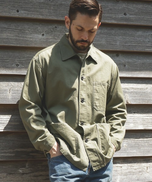 US NAVY HERRINGBONE / 5-BUTTON COVERALL（カバーオール）｜MR.OLIVE
