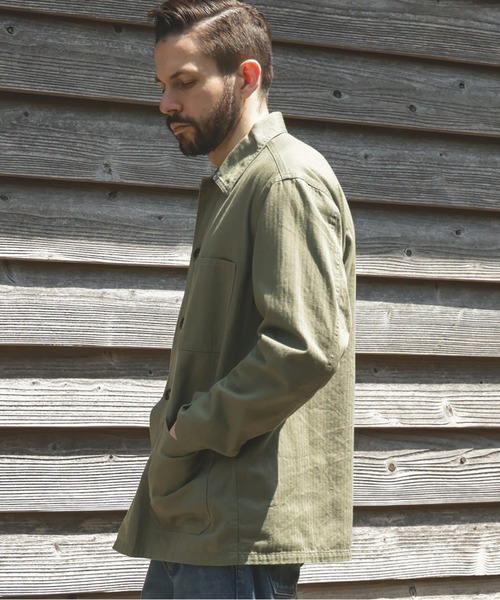 US NAVY HERRINGBONE / 5-BUTTON COVERALL（カバーオール）｜MR.OLIVE