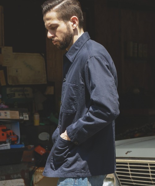US NAVY HERRINGBONE / 5-BUTTON COVERALL（カバーオール）｜MR.OLIVE