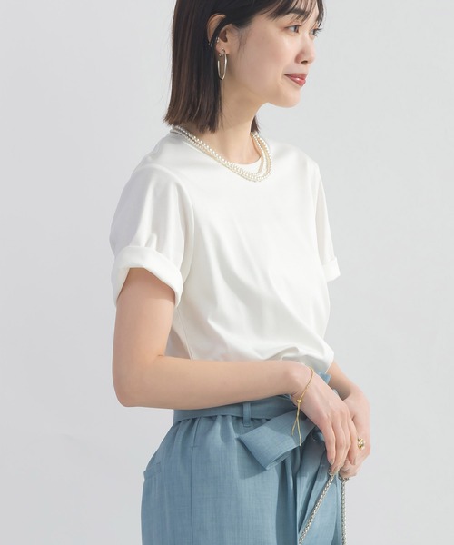 PICCIN(ピッチン)の「ロゴプレート付きTシャツ(Tシャツ/カットソー・レディース・ブラック/オフホワイト・M)」の6枚目の写真