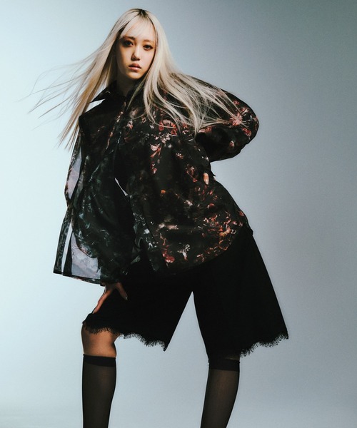 HARE（ハレ）の「ARTflowerシアーシャツ(HARE)（シャツ/ブラウス・レディース・ブルー系その他/オレンジ系その他/ライトグレー/ブラック/パープル/ピンク/ネイビー・FREE）」の11枚目の写真