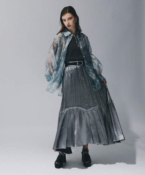新品タグ付 HARE ARTflowerアートフラワーシアーシャツ ライトグレー 新品タグ付 HARE ARTflowerシアーシャツ ライトグレー 25SS